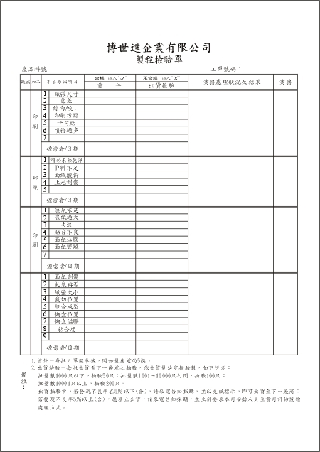 工商表格