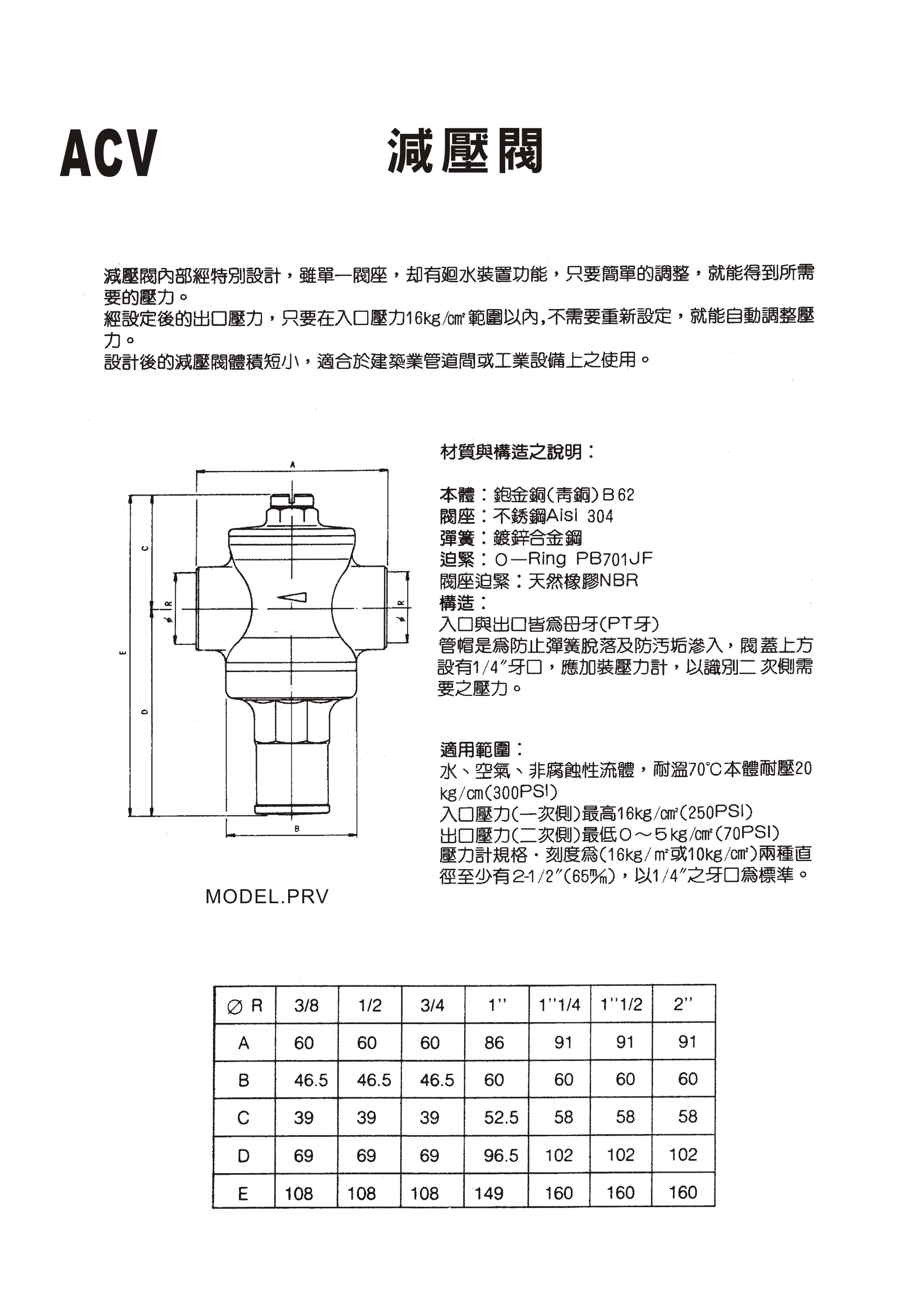 ACV-減壓閥