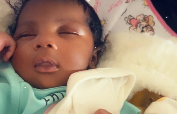 close-up of newborn baby