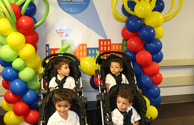 Jackson NICU family party children in strollers
