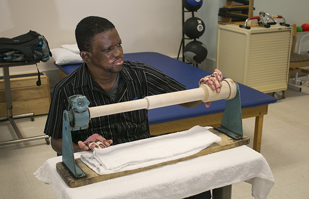 Tennyson “Mackie” McFarlane getting care
