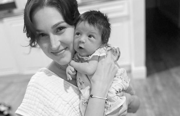 mom and baby, black and white photography