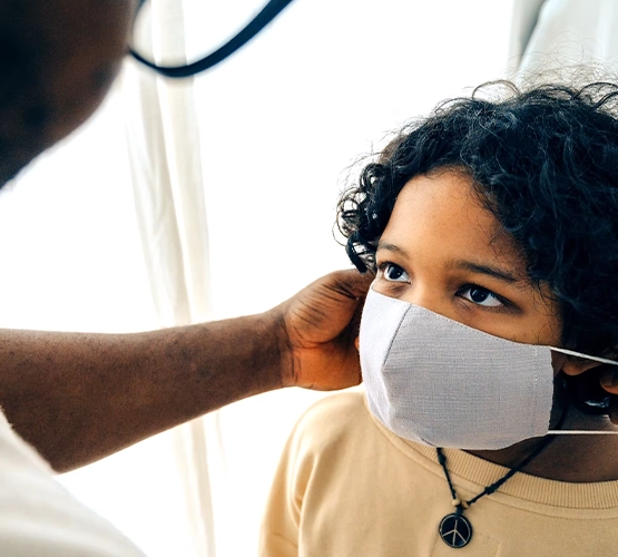 Nikon mask being treated by a doctor