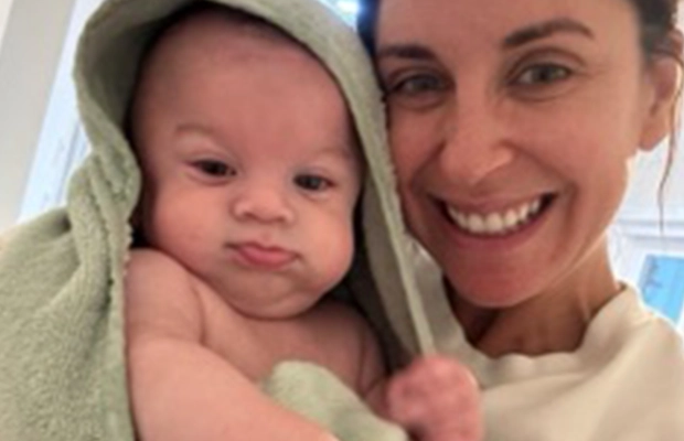 Selfie of a mom with her baby