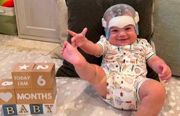Photograph of a smiling baby