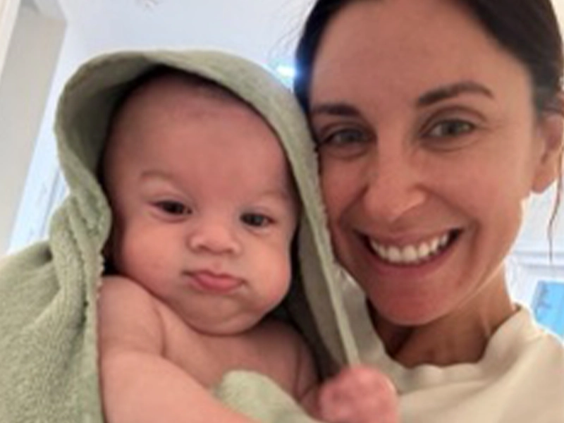 Selfie of a mom with her baby
