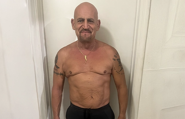 man posing for the camera without a shirt