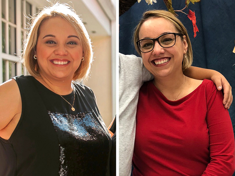 Nicole before and after her weight loss