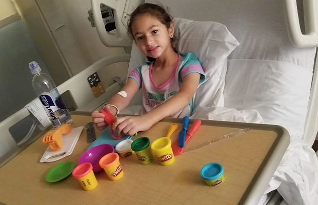 girl playing in the hospital