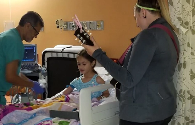 girl playing in the hospital