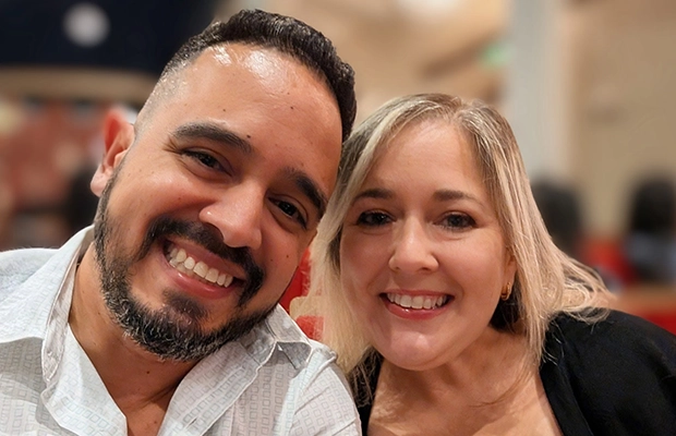 Selfie of a man and a woman
