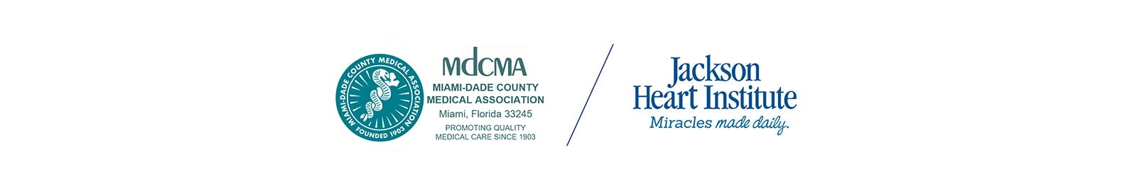 Logos for Dade County Medical Association and Jackson Heart Institute