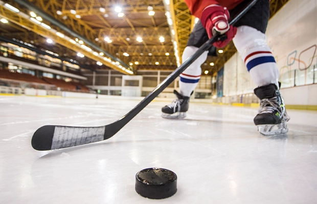 close-up of person playing hockey