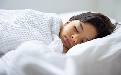 close-up of a sleeping child