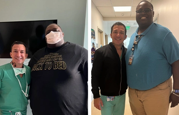 before and after a man who suffered from obesity