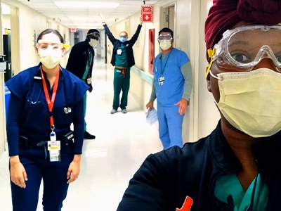 group photo of doctors in the hospital