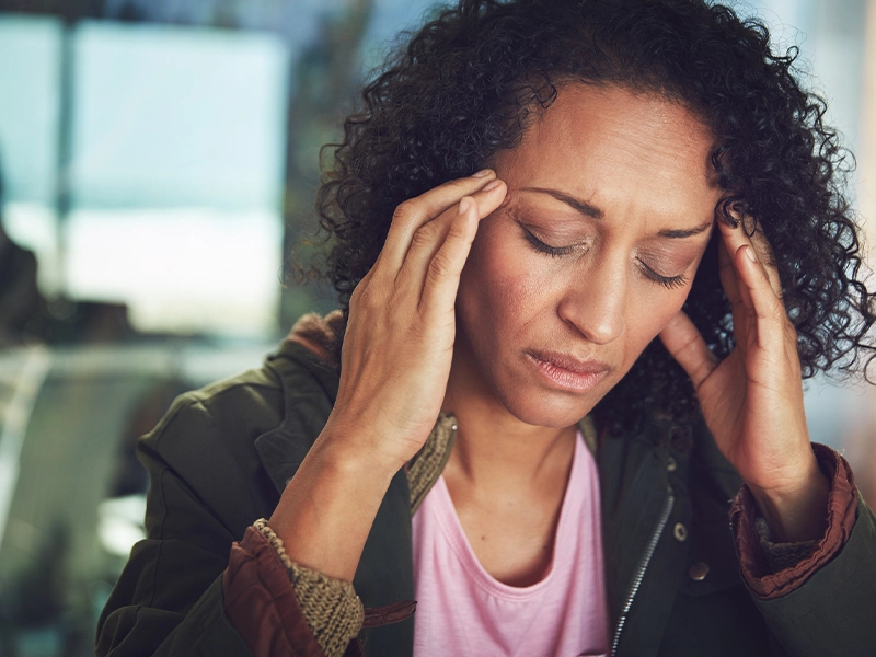 woman having headache