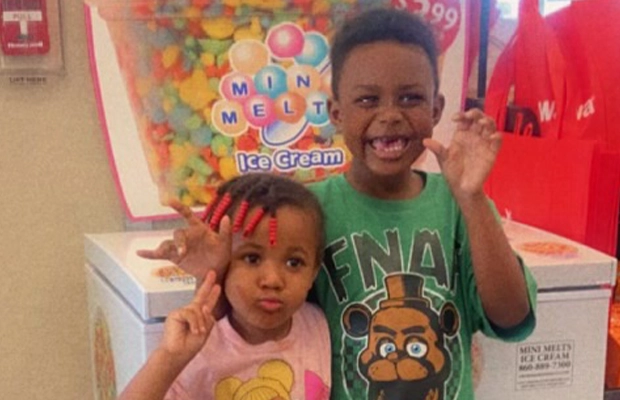 Girl posing with her sister
