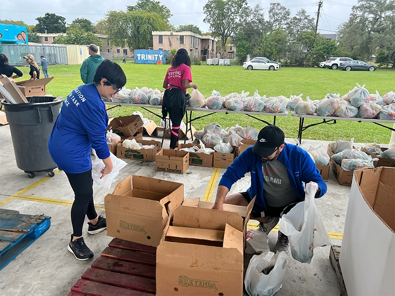 people working during volunteer day