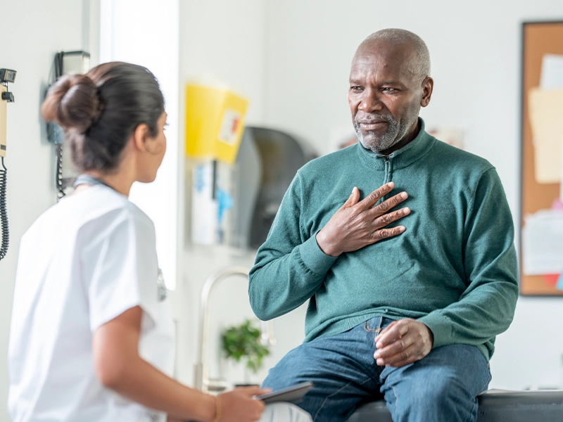 Adult man being examined by his doctor