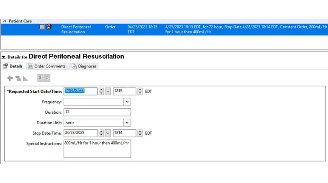 Direct Peritoneal Resuscitation | Jackson Health System