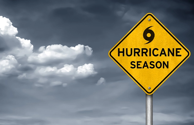 traffic sign warning of a hurricane