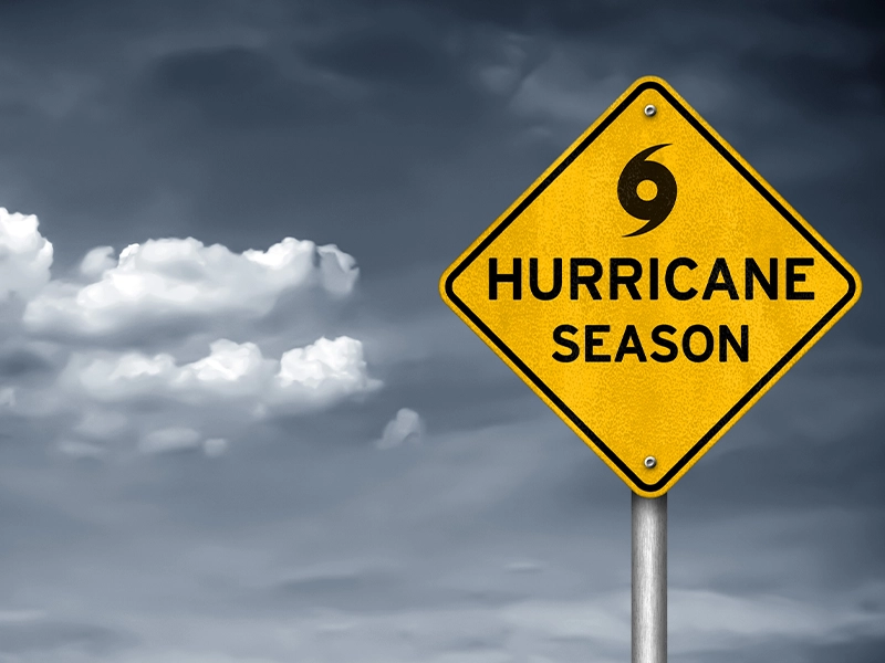 traffic sign that says HURRICANE SEASON