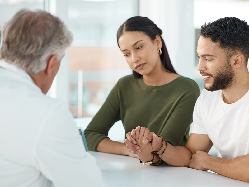 photograph of a couple during a medical appointment