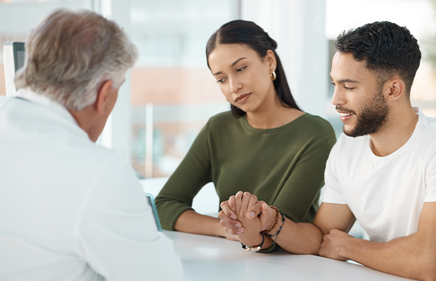 photograph of a couple during a medical appointment