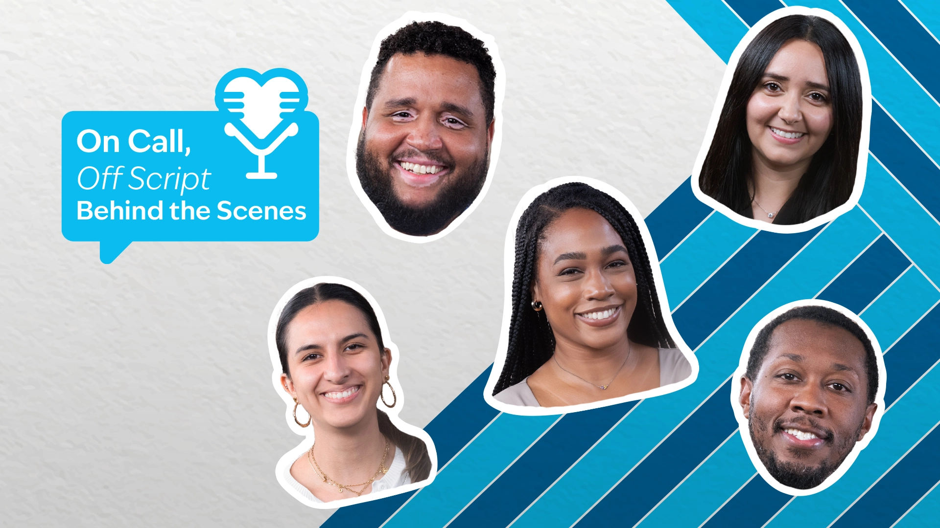 Image showing the faces of five people in sticker format.