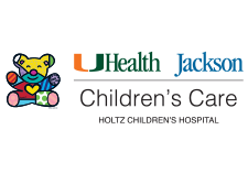 Logo that reads UHealth Jackson Children's Care Holtz Children's Hospital