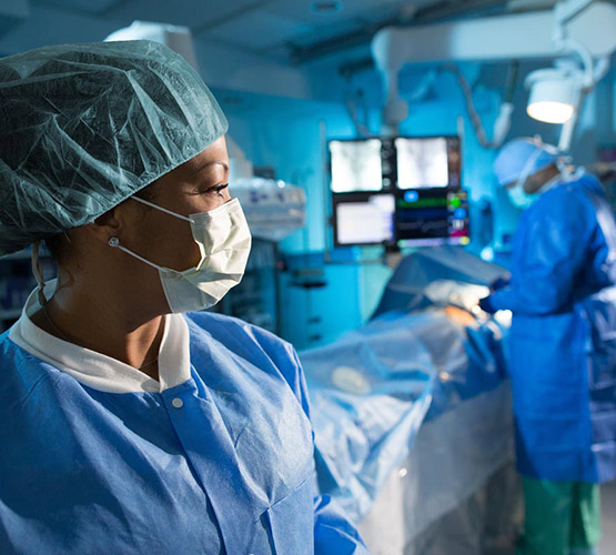 Two doctors in a surgery room