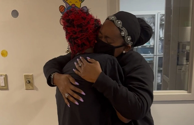 two people hugging