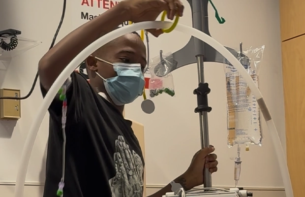 child in hospital ward
