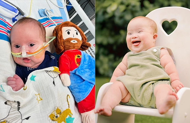 before and after a sick baby