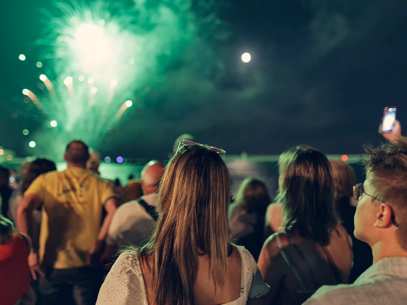 people watching fireworks