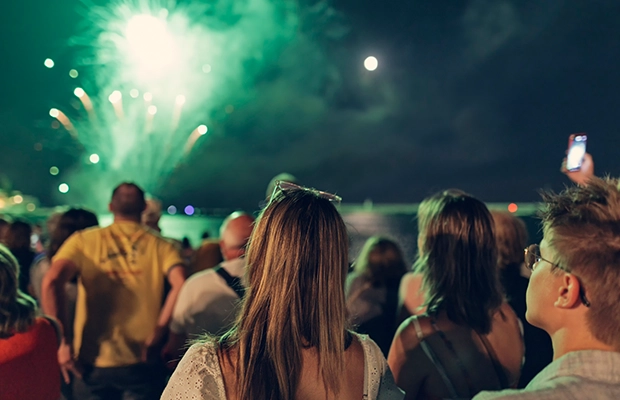 people watching fireworks