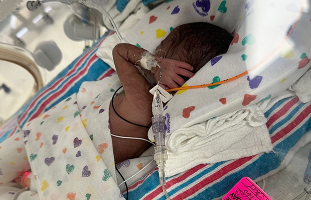 photo of baby in incubator