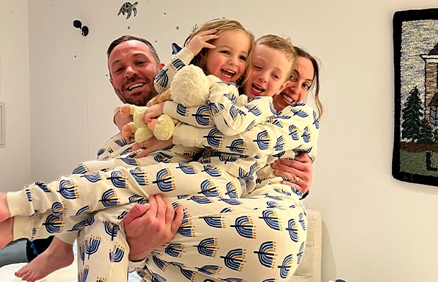 family photo in pajamas