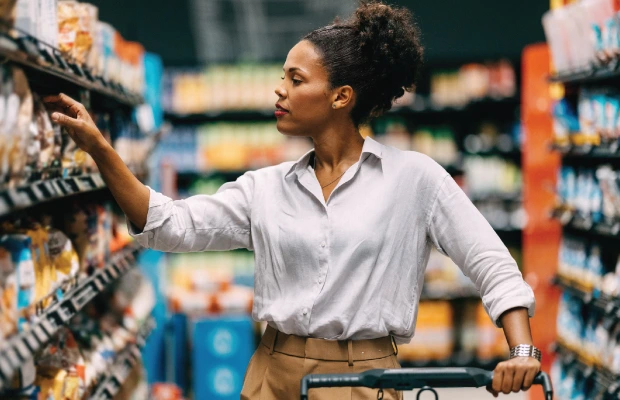 Woman shopping at the supermarket
