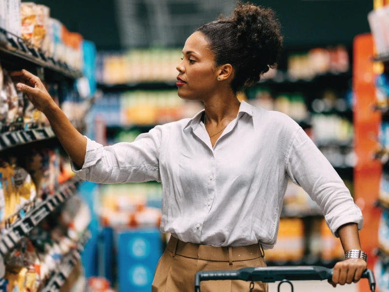 Woman shopping at the supermarket