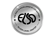 Logo that reads ELSO, the path to excellence in life support, silver level center