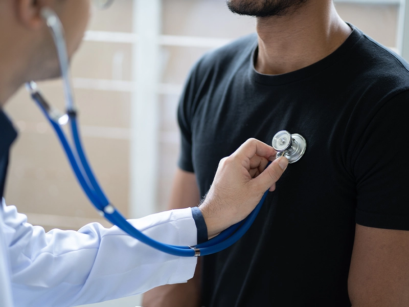 Man being examined by a doctor