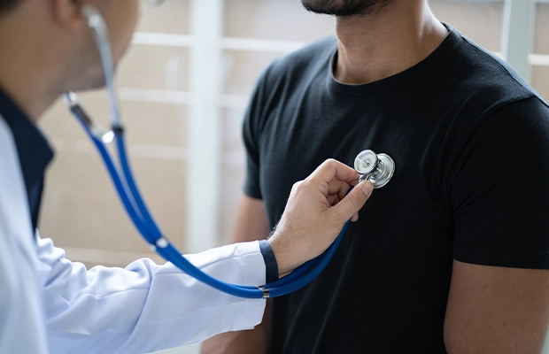 Man being examined by a doctor