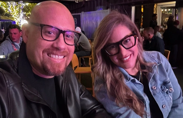 selfie of a couple during an event