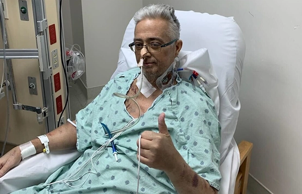 hospitalized man