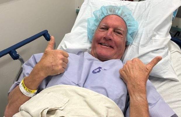 A person in a hospital bed