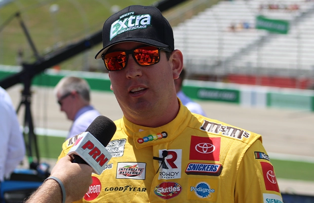 This image shows NASCAR driver Kyle Busch.
