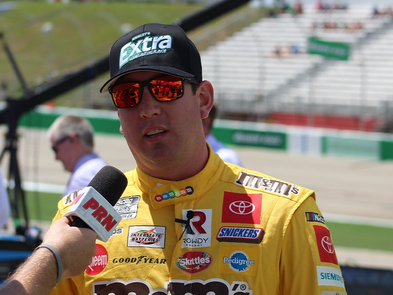 This image shows NASCAR driver Kyle Busch.