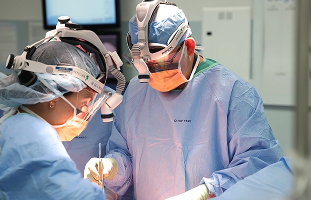 Two surgeons performing an operation